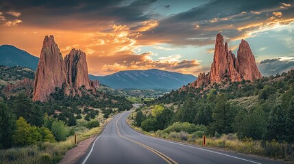 Wall Mural - Scenic Drive with Mountain Views