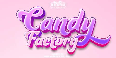 Poster - candy editable text effect, customizable sweet and sugar 3d font style