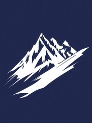 Poster - A sleek logo showcasing a skier gracefully descending a snowy mountain, reflecting the thrill of winter sports and adventure. Generative AI