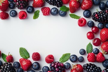 Wall Mural - Fresh Berries Border