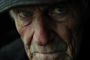 Canvas Print - Neural network system Thalamus Elderly man with a large puzzle piece missing from his head representing memory loss identity fragmentation and the challenges of aging in a solemn composition