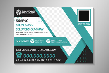 Poster - dynamic technology engineering solutions company design template. promotion horizontal web banner fo