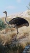 © LeoArtes - Ostrich in Nature, Photo Realistic, Texture, Pattern Background, Wallpaper, Cover and Screen for Smartphone, PC, Laptop, 9:16 and 16:9 Format