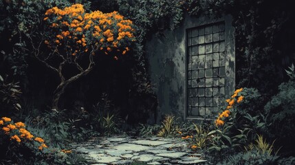 Wall Mural - house in the garden