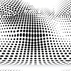 Aufkleber - A distinctive pattern made up of varying black dots spreads across a white background, creating an abstract, flowing effect. The design appears to distort and wave gently.