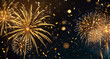 © sevenSkies - Golden fireworks and confetti abstract background