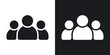© Vector - Team solid vector icon set in black and white color.