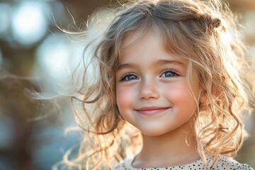 Canvas Print - Portrait of a Smiling Girl with Blonde Hair