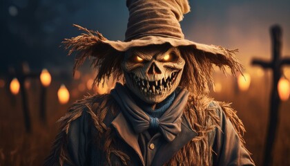 Wall Mural - Realistic Halloween Goblin Scarecrow