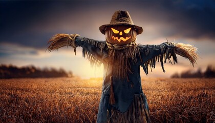 Wall Mural - Realistic Halloween Goblin Scarecrow