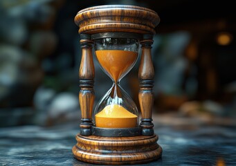 Poster - Vintage Hourglass on a Rustic Surface