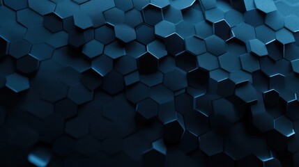 Wall Mural - Abstract Hexagon Pattern in Dark Blue