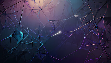 abstract spider web background with chaotic, overlapping strands that form geometric patterns