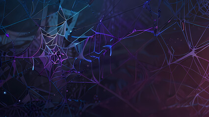 abstract spider web background with chaotic, overlapping strands that form geometric patterns