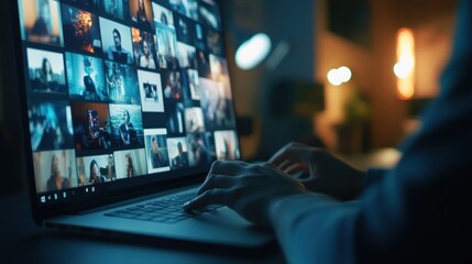 Poster - Person using laptop for work or entertainment at home