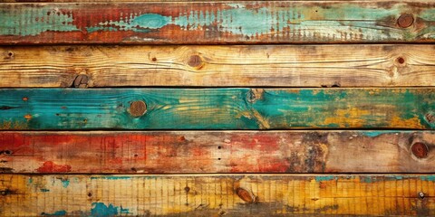 Painted wooden boards with a worn, rustic look , distressed, weathered, vintage, aged, old, texture, background, art, creative