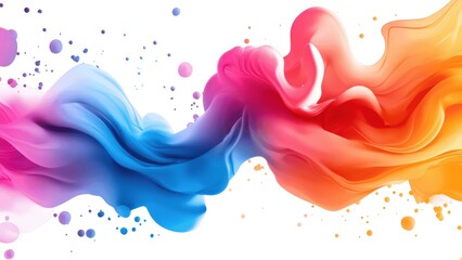 Poster - A colorful, abstract painting with a blue, red, and orange swirl