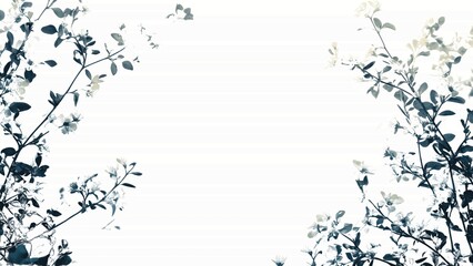 Poster - A white background with a blue and white flowery design