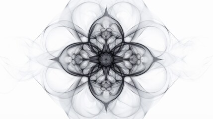 Aufkleber - A mesmerizing monochrome fractal art design featuring intricate geometric patterns. The detailed symmetry and delicate lines create a captivating and hypnotic visual experience, perfect for artistic