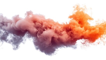 A colorful cloud of smoke with a purple and orange hue