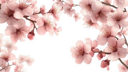 Poster - A beautiful pink flower with a white background
