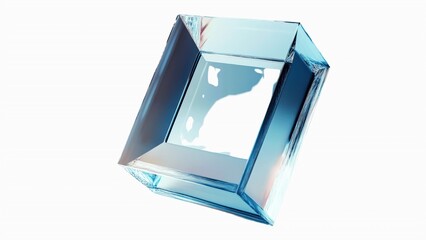 Poster - A blue square with a white background