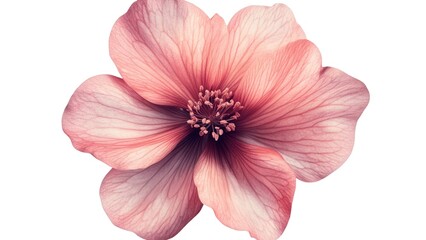 Wall Mural - A pink flower with a white background