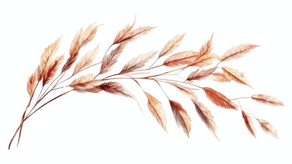 Poster - A branch of leaves with a brownish color