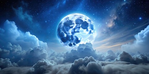 Peaceful night scene with clouds drifting across the bright full moon in the sky, clouds, moon, night, peaceful, serene, tranquil