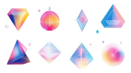 Poster - A set of colorful geometric shapes, including a diamond, a triangle