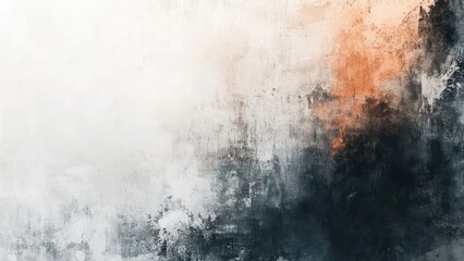 Poster - A black and white painting with a white background
