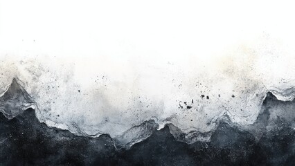 Poster - A mountain range with a white background