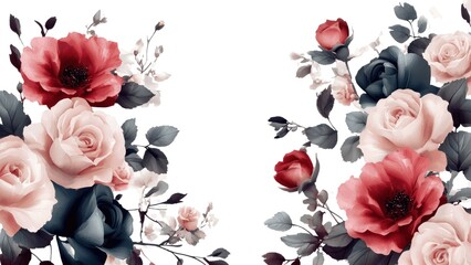 Poster - A beautiful bouquet of flowers with a white background