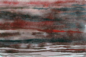 Striped Red-brown watercolor background texture