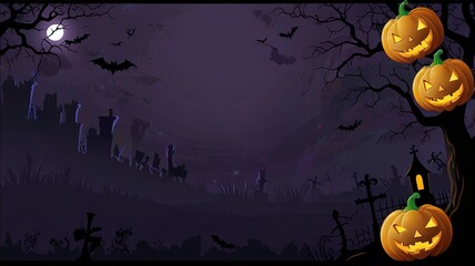 Halloween element and background template illustration