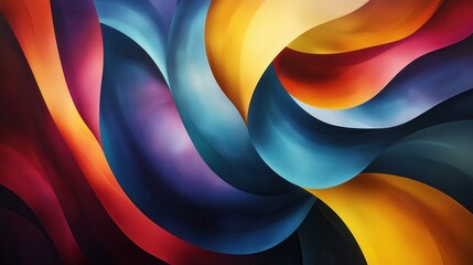 Aufkleber - a colorful abstract painting with a lot of different colors and shapes. the painting is very dynamic