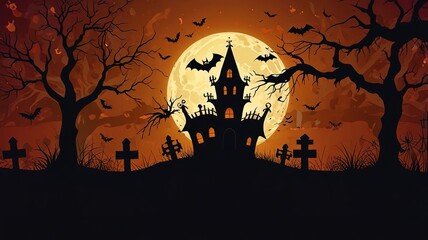 Halloween element and background template illustration