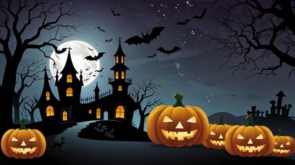 Halloween element and background template illustration