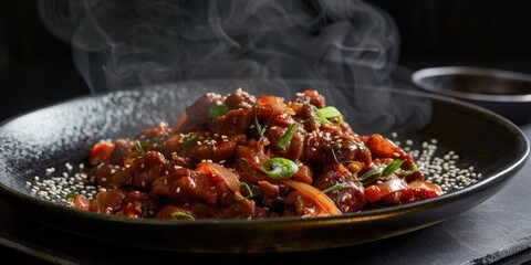 Wall Mural - Spicy Sauteed Pork with Korean Flavors