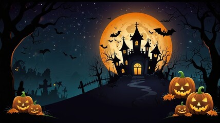 Halloween element and background template illustration