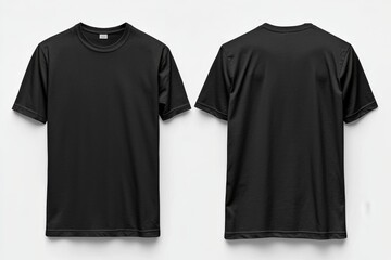 Black Tshirt Mockup Front and Back Isolated created with Generative AI