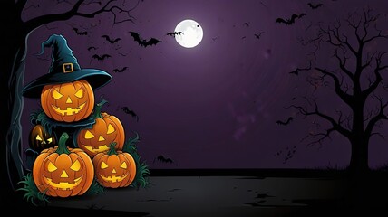 Halloween element and background template illustration