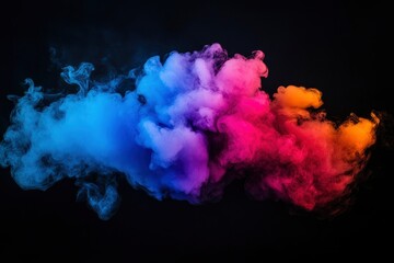 Wall Mural - Attract Smoke on Black Background, Smoke, Dust Explosion on Black Background, Copy Space...,  with generative ai