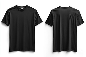 Black Tshirt Mockup Front and Back Isolated created with Generative AI