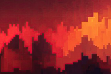 Wall Mural - Vibrant Red and Orange Gradient Dusk Texture for Pixel Art Wallpaper