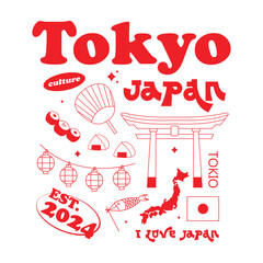 Canvas Print - Vintage illustration of tokyo japan vector t shirt design, vector graphic, typographic poster or tshirts street wear and Urban style