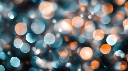 Poster - Soft bokeh lights glow in various colors on a dark surface, creating a dreamy and ethereal ambiance reminiscent of a starry night