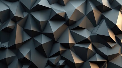 Poster - A visually striking arrangement of dark geometric shapes creates an intricate pattern with play of light and shadow, enhancing depth