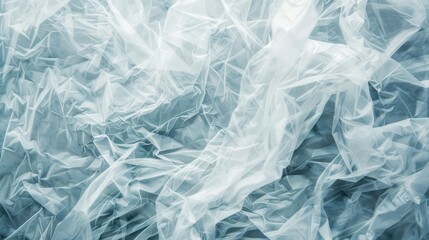 Poster - A unique crumpled texture of transparent plastic displays intricate folds, offering a light, airy appearance that enhances visual interest