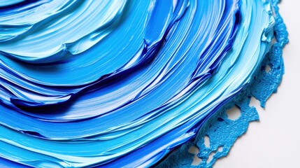 Poster - The composition features a rich blend of blue tones arranged in a flowing pattern, creating an artistic wooden texture that captivates the eye